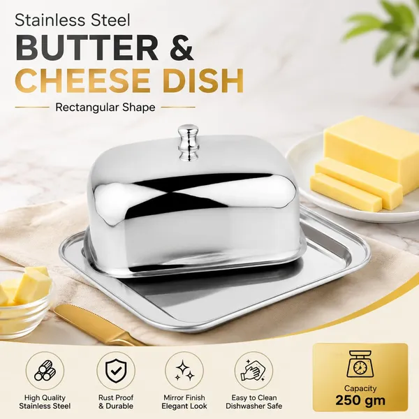 OMKARIXA_Stainless_Steel_Butter_Dish_with_Lid,_250_g_Capacity,_Butter_Storage_Container_for_Kitchen,_Dining_Table_&_Refrigerator