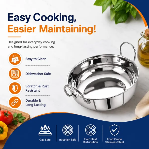 OMKARIXA_Mini_Kadhai_800ml,_16.5cm_Stainless_Steel_Serving_Kadai_for_Cooking,_Deep_Frying_&_2_Serving_Meals