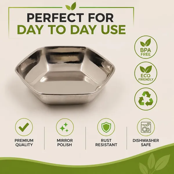 OMKARIXA_Stainless_Steel_Hexagon_Halwa_Plates_Set_of_6,_Square_Snack_&_Dessert_Plates,_Nasta_Side_Dish_Plates,_Mirror_Finish