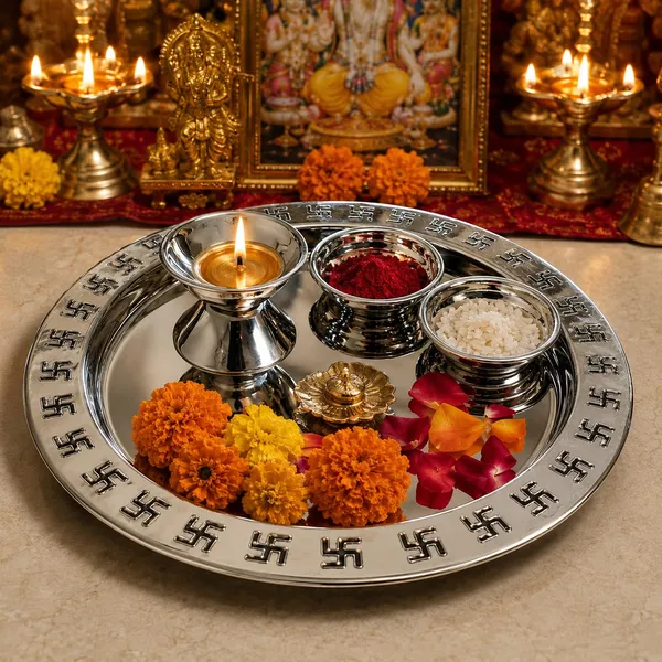 OMKARIXA_Swastik_Pooja_Thali_Set_with_1_Diya_&_2_Katori,_Religious_Puja_Thali_Set_for_Diwali,_Festivals,_Wedding_&_Return_Gifts