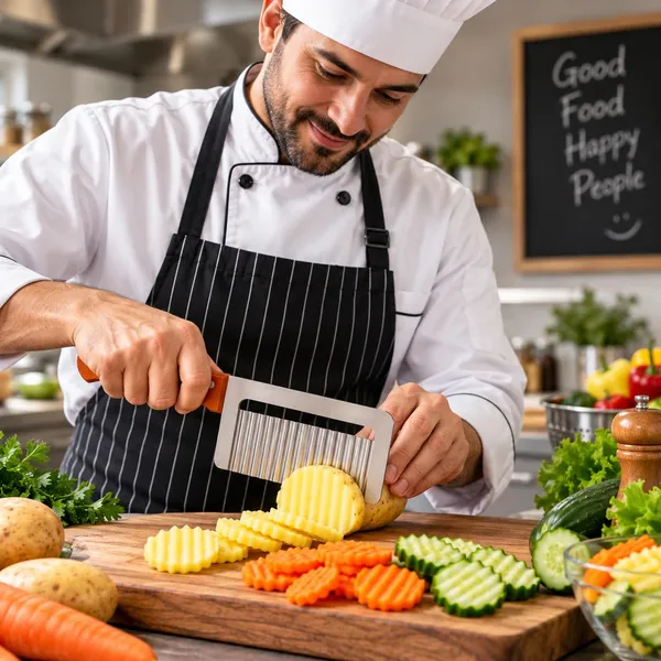 OMKARIXA_Vegetable_Salad_Chopping_Knife,_Wood_Handle_Serrator_Stainless_Steel_Crinkle_Blade_Cutter,_Wavy_Vegetable_Cutting_Tool_for_Salad,_Potato,_Carrot_&_Fruit