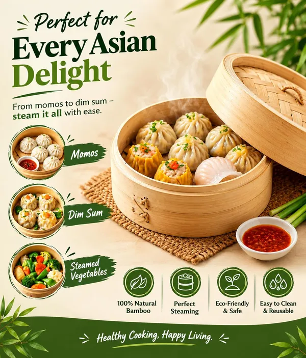 OMKARIXA_Bamboo_Steamer_Basket_12_Inch_with_Lid_|_Natural_Wooden_Steamer_for_Momos,_Dumplings,_Dim_Sum_&_Vegetables