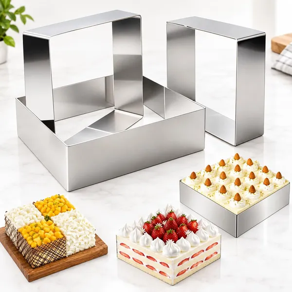 OMKARIXA_Stainless_Steel_Square_Cake_Ring_Mould_Set_of_3_|_Small,_Medium_&_Large_|_Cake_Baking_&_Layering_Moulds