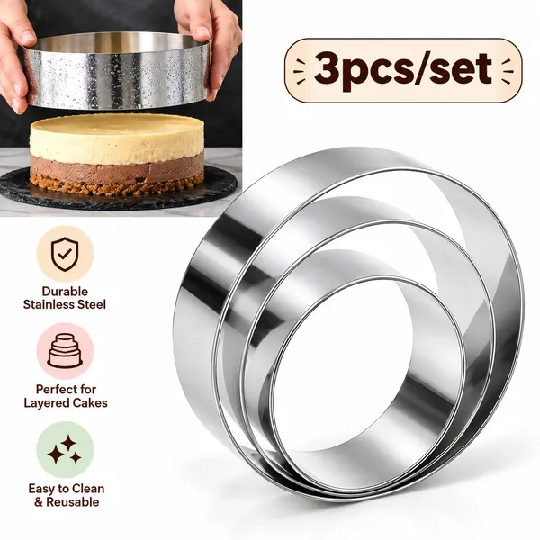 OMKARIXA_Stainless_Steel_Round_Cake_Ring_Mould_Set_of_3_|_Small,_Medium_&_Large_|_Cake_Baking_&_Layering_Moulds