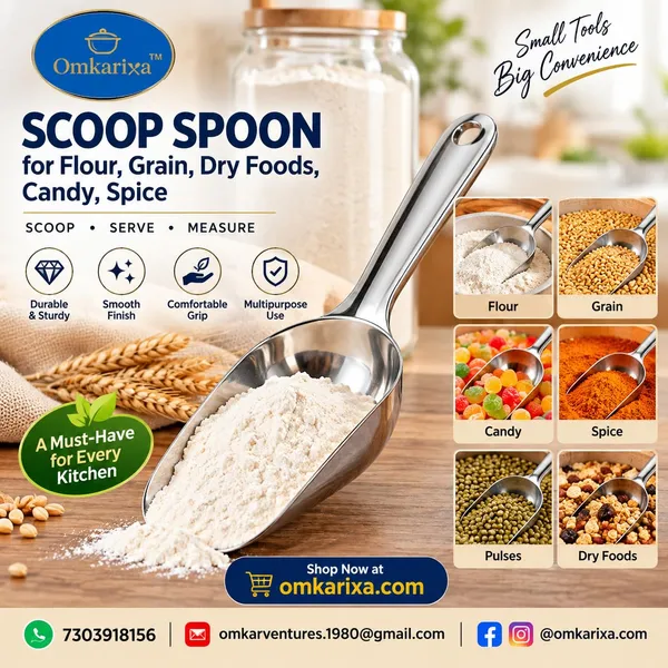 OMKARIXA_Stainless_Steel_Scoop_Spoon_for_Flour,_Grain,_Dry_Foods,_Candy_&_Spices_|_Small_Silver_Scoop_for_Grocery_Shop,_Kitchen_&_Storage_Containers
