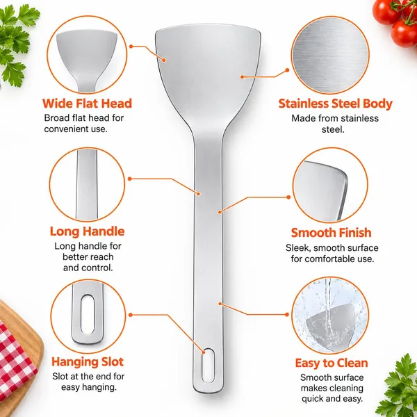 OMKARIXA_Stainless_Steel_Rocket_Serving_Spoon_|_Flat_Spatula_Dosa_Turner_Palta_|_Kitchen_Cooking_&_Serving_Utensil