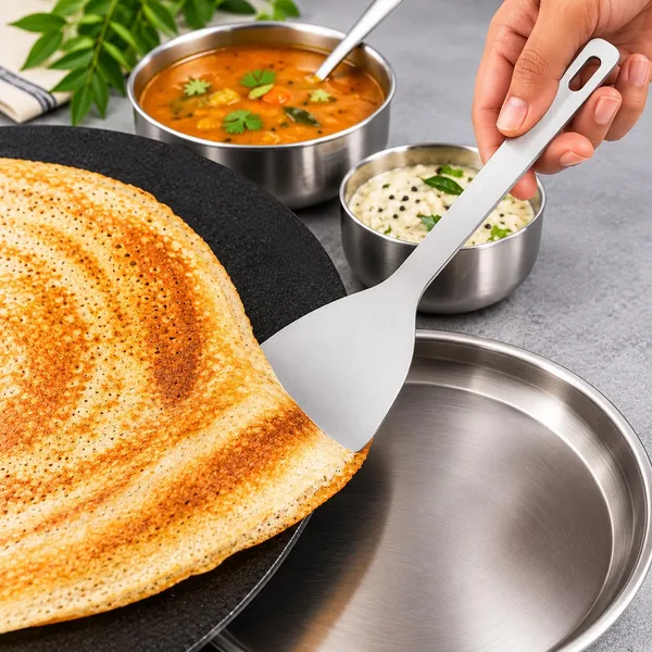 OMKARIXA_Stainless_Steel_Rocket_Serving_Spoon_|_Flat_Spatula_Dosa_Turner_Palta_|_Kitchen_Cooking_&_Serving_Utensil