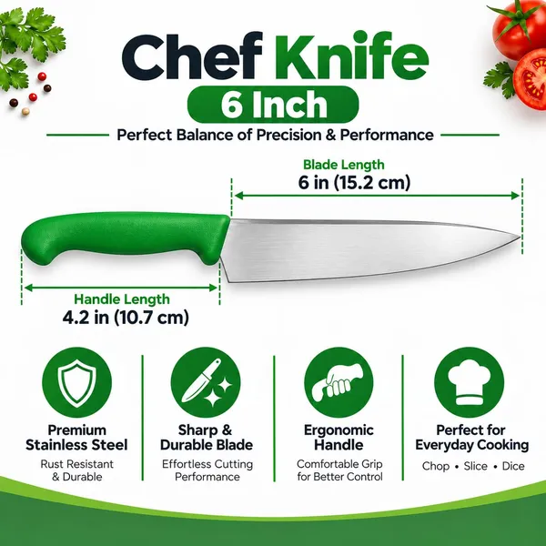 OMKARIXA_6_Inch_Professional_Chef_Knife_|_Stainless_Steel_Kitchen_Knife_|_Ultra_Sharp_Blade_|_Corrosion_Resistant_|_Pointed_Handle_|_Japanese_Grade_|_Home_&_Commercial_Kitchen,_Green