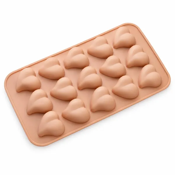 OMKARIXA_Silicone_Heart_Shaped_Chocolate_Mold,_15_Cavity_Baking_Mold_for_Chocolate,_Candy,_Cake,_Jelly_&_Ice_Cubes,_Flexible_Silicone_Tray