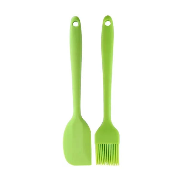 OMKARIXA_Silicone_Basting_Brush_and_Spatula_Set,_Food_Grade_BPA_Free_Heat_Resistant_Kitchen_Brush_for_Butter,_Oil,_BBQ,_Baking_&_Pastry_with_Flexible_Silicone_Scraper,_Easy_to_Clean,_2_Pieces_Combo_(Green)