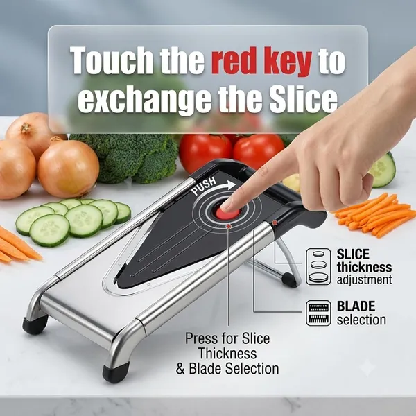 OMKARIXA_5-in-1_Adjustable_Mandoline_Slicer,_Stainless_Steel_V-Blade_Vegetable_Cutter,_Julienne_&_Potato_Onion_Slicer_with_Cut-Resistant_Gloves_and_Cleaning_Brush