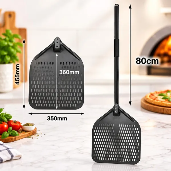 OMKARIXA_Professional_Aluminium_Pizza_Peel,_Spade_&_Shovel_Paddle,_14_Inch,_80_cm_Long_Handle,_Pizza_Baking_&_Oven_Transfer_Tool