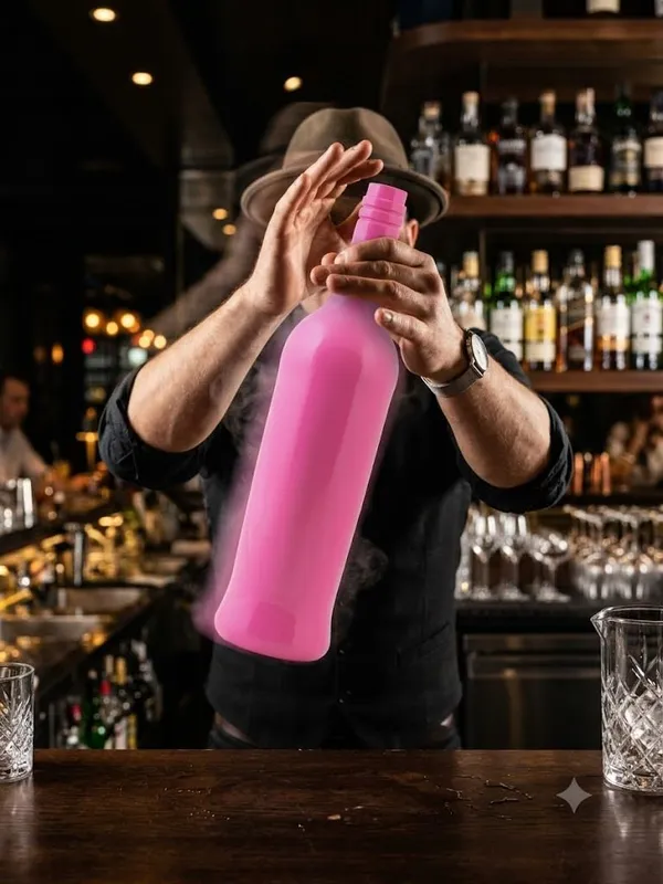 OMKARIXA_Flaring_Bottle,_Pink,_Bartender_Training_Bottle_for_Flair_Bartending,_Cocktail_Practice_&_Bar_Equipment
