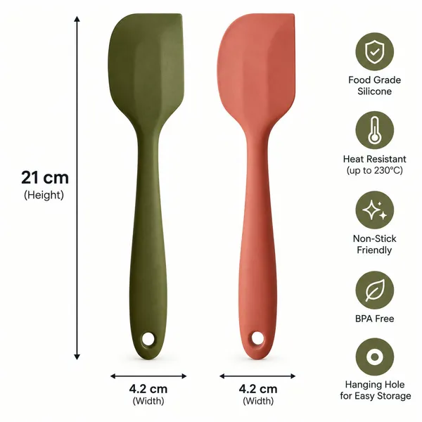 OMKARIXA_Silicone_Spatula_Scraper_21_cm,_Flexible_Heat_Resistant_Kitchen_Turner_for_Baking,_Cooking,_Mixing,_Spreading_&_Scraping