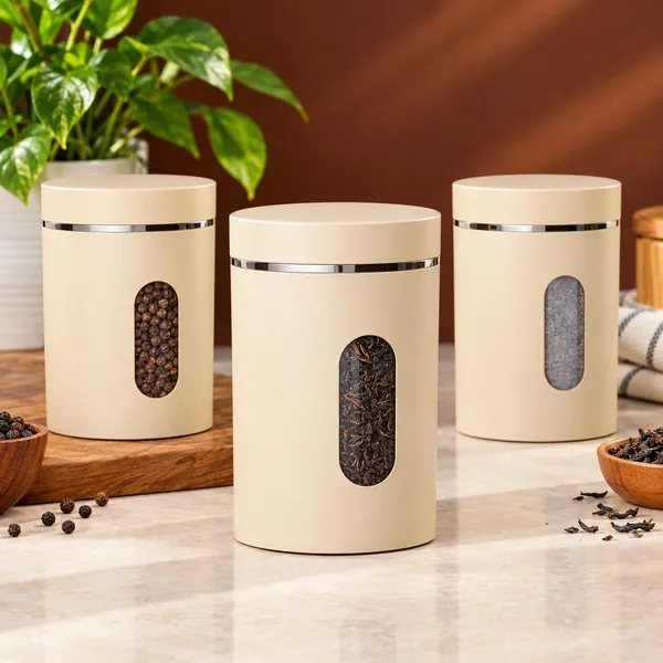 OMKARIXA_Plastic_Storage_Jars_Set_of_3,_750_ml_Each,_Transparent_Window_Kitchen_Containers_for_Snacks,_Dry_Fruits,_Tea,_Coffee_&_Pantry_Storage