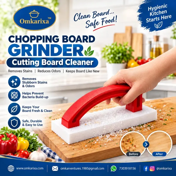 OMKARIXA_Cutting_Board_Resurfacing_Tool_with_Handle,_Red_Chopping_Board_Scraper_&_Planer_for_Kitchen_Cutting_Board_Maintenance