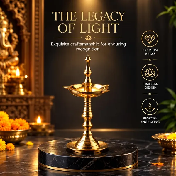 OMKARIXA_Brass_Pooja_Deep_Set_of_2,_Traditional_Brass_Diya_for_Pooja,_Aarti,_Home_Temple_&_Diwali_Decoration