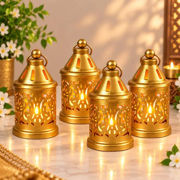 OMKARIXA_Compact_Metallic_Tea-Light_Lantern,_Decorative_Candle_Holder_for_Home,_Table,_Balcony,_Diwali,_Festive_&_Party_Décor