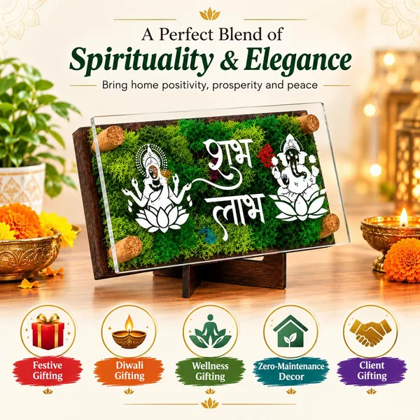OMKARIXA_Laxmi_Ganesh_Shubh_Labh_Frame,_4_�_8_Inch,_MDF_Frame_with_Clear_Acrylic_Cover,_Religious_D�cor_for_Home_&_Office,_Prosperity_&_Blessings_Gift