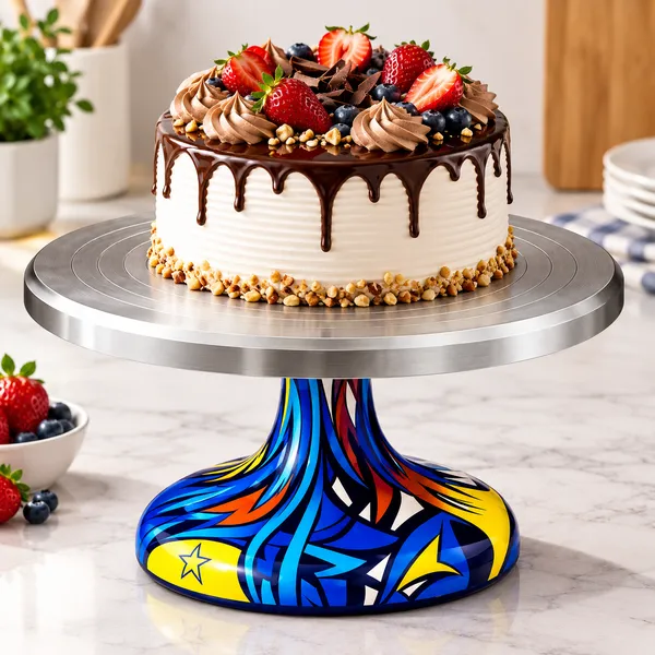 OMKARIXA_Cake_Turntable,_Color_Designer_Base,_Rotating_Cake_Decorating_Stand_for_Icing,_Frosting,_Cake_Decorating_&_Baking