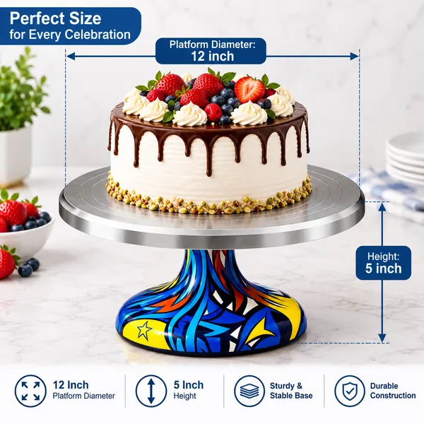 OMKARIXA_Cake_Turntable,_Color_Designer_Base,_Rotating_Cake_Decorating_Stand_for_Icing,_Frosting,_Cake_Decorating_&_Baking