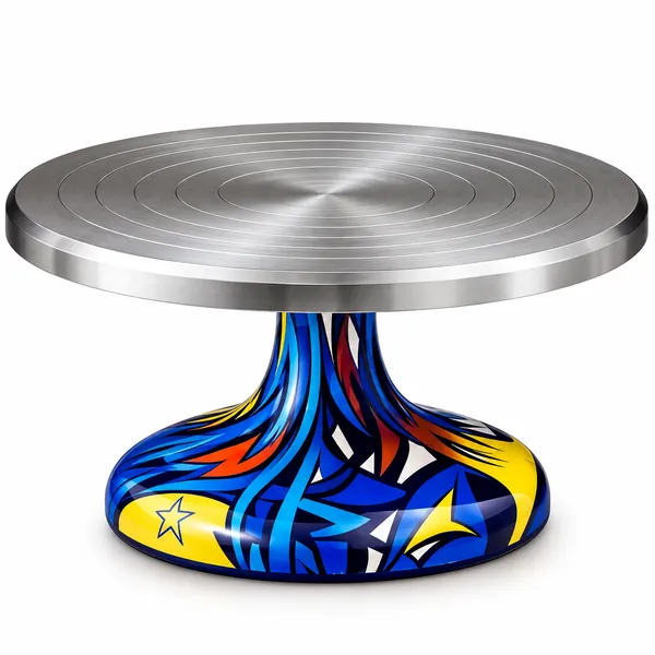 OMKARIXA_Cake_Turntable,_Color_Designer_Base,_Rotating_Cake_Decorating_Stand_for_Icing,_Frosting,_Cake_Decorating_&_Baking
