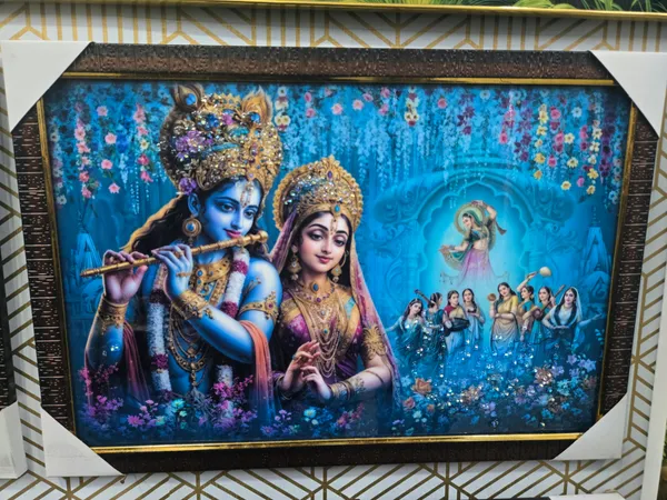 Radha_Krishna_Framed_Wall_Art_-_Divine_Couple_Under_Tree_With_Devotees