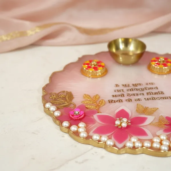Decorative_Resin_Pooja_Thali_With_Sanskrit_Mantra_And_Floral_Design