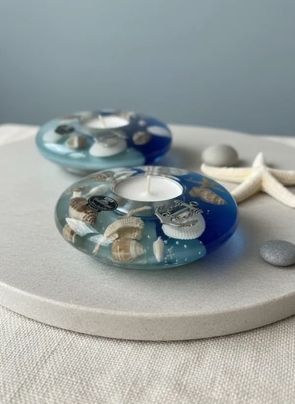 Ocean-Themed_Resin_Candle_Holders_With_Seashells_And_Starfish