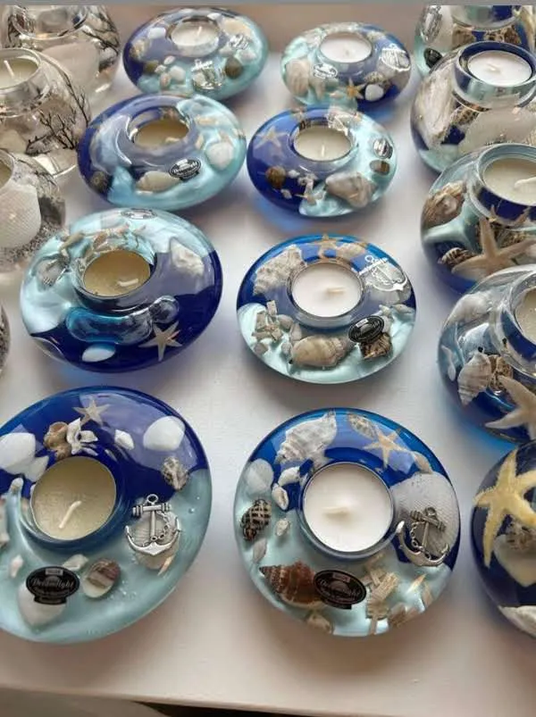 Ocean-Themed_Resin_Candle_Holders_With_Seashells_And_Starfish