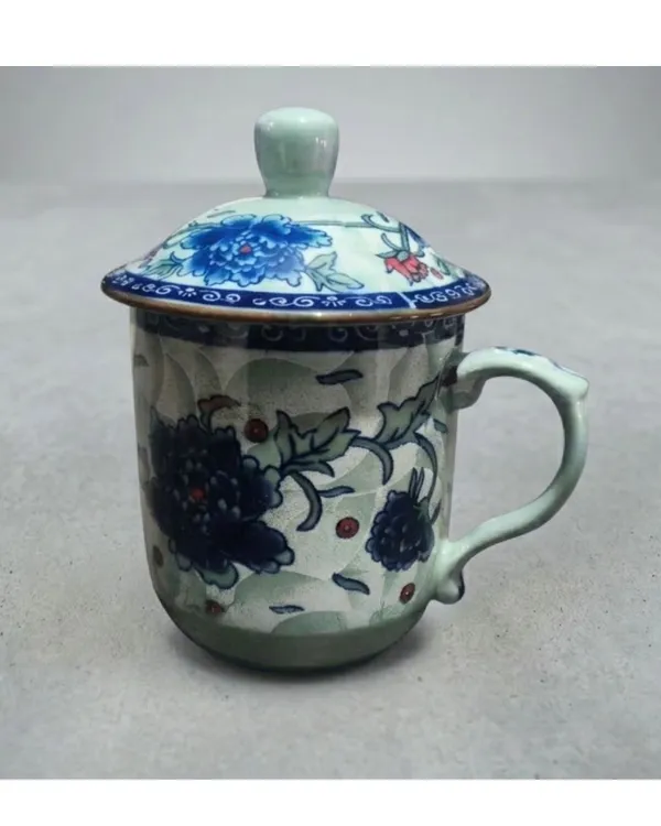 Multicolor_Ceramic_Traditional_Floral_Tea_Cup_With_Lid