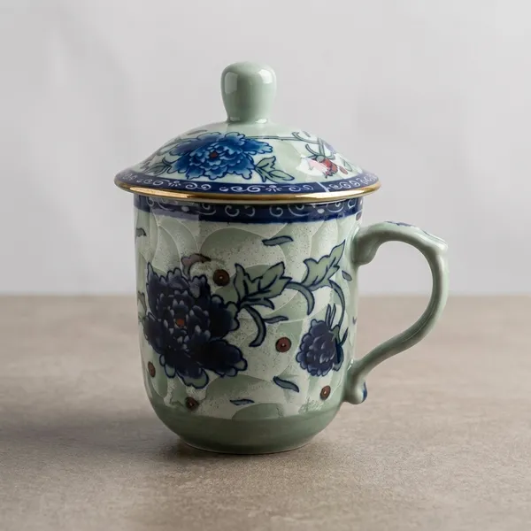 Multicolor_Ceramic_Traditional_Floral_Tea_Cup_With_Lid