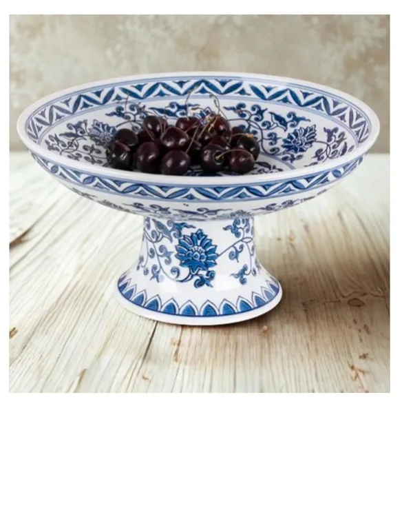 Multicolor_Ceramic_Floral_Geometric_Footed_Serving_Bowl