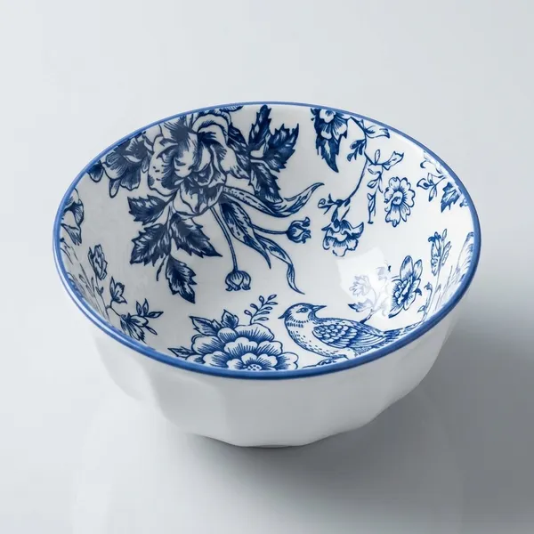Blue_Ceramic_Traditional_Floral_Bird_Serving_Bowl