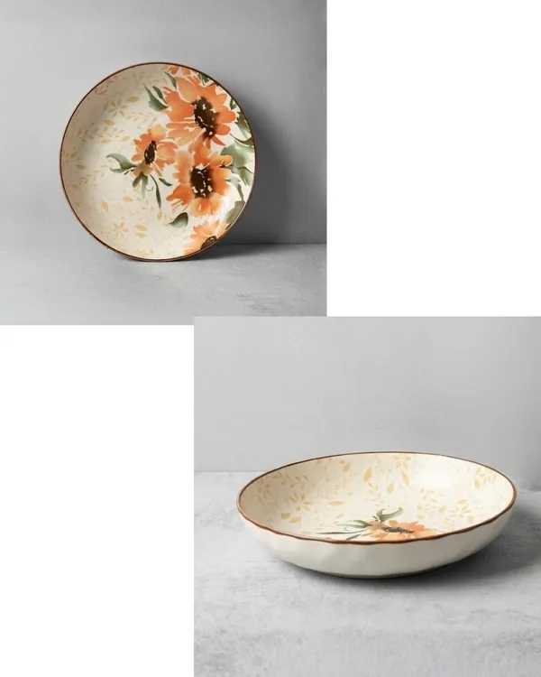 Off_White_Ceramic_Rustic_Peach_Floral_Decorative_Platter