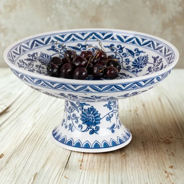 Multicolor_Ceramic_Floral_Geometric_Footed_Serving_Bowl