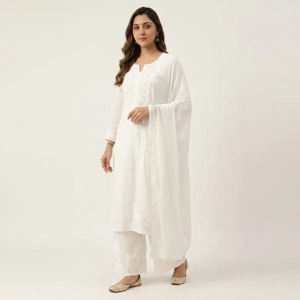 Premium_White_Maslin_Embroidered_Kurti_Set_With_Palazzo_And_Dupatta