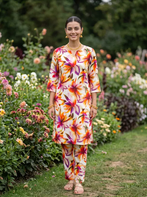 Women_S_Rayon_Kurta_With_Trousers_Set