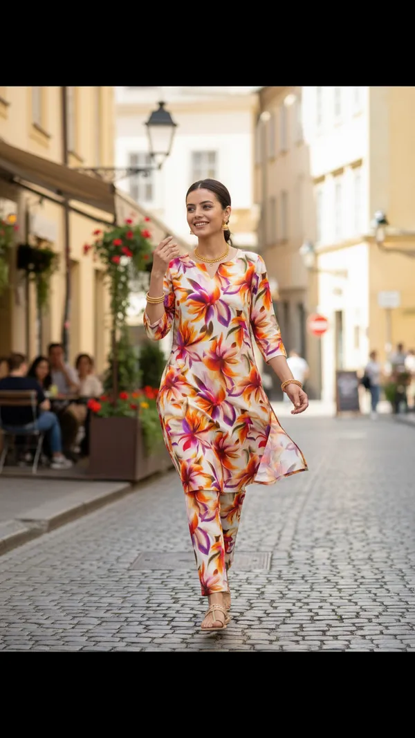 Women_S_Rayon_Kurta_With_Trousers_Set