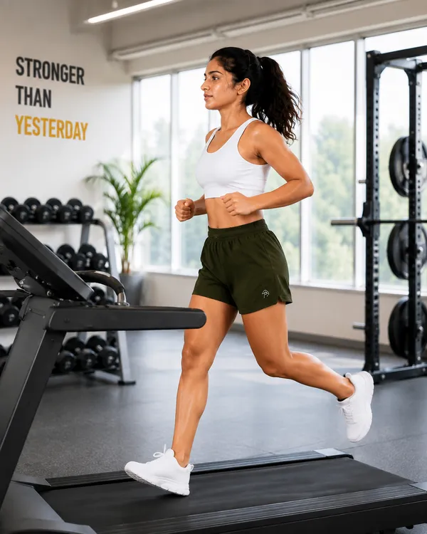 Women's__Olive_Green_Premium_Polyester_Olive_Green_Training_Shorts_|_Quick-Dry_Gym_Athletic_Shorts_with_Side_Pockets_&_Elastic_Waistband_for_Running,_Yoga_&_Workout