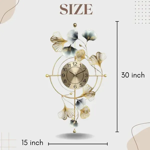 Gold_Luxuryginkgo_Leaf_Wall_Clockdecorative_Metal_Art_Timepiece
