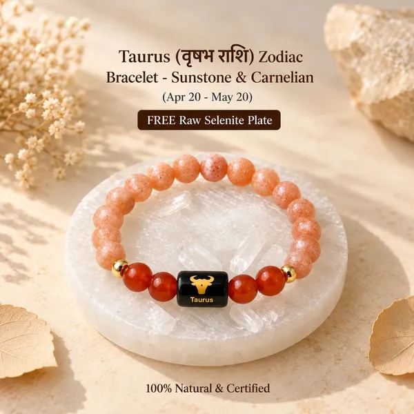 Taurus_(वृषभ_राशि)_Zodiac_Bracelet_-_Sunstone_&_Carnelian