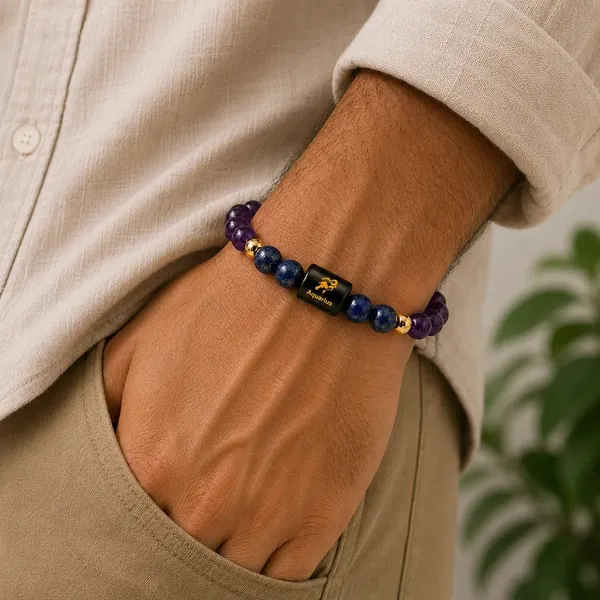 Aquarius_(कुंभ_राशि)_Zodiac_Bracelet_-_Amethyst_&_Lapis_Lazuli