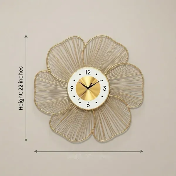 Gold_Flower_Shaped_Decorative_Wall_Clock