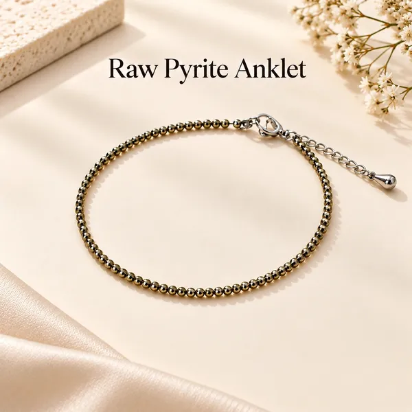 Gold-Toned_Raw_Pyrite_Beaded_Anklet_for_Women