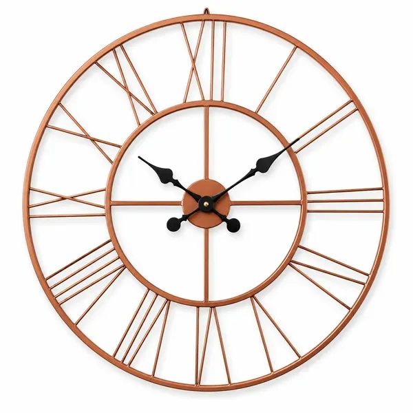 Rose_Gold_Metal_Roman_Numeral_Wall_Clock_For_Living_Room_Large_Vintage_Rou