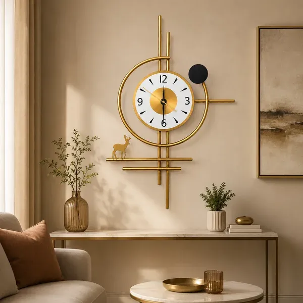 Golden_Horizon_Deer_Metal_Wall_Clock_Luxury_Geometric_Wall_Decor_Clock_Wi_More