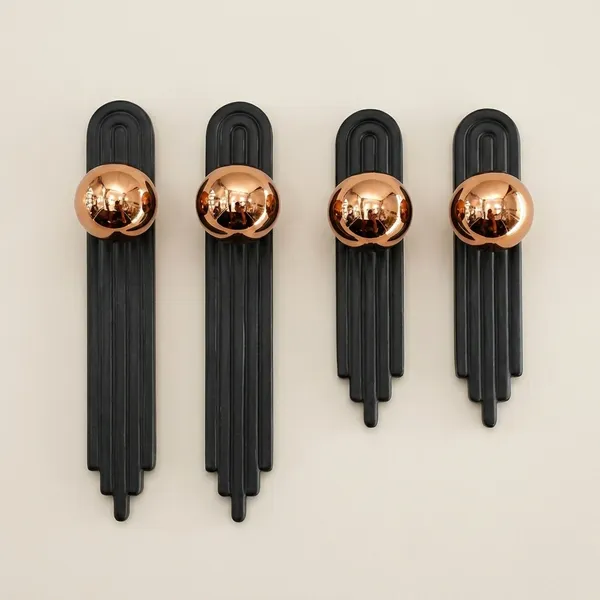 Art_Deco_Door_And_Cabinet_Knob_With_Metal_Backplate,_Ball_Knob,_Elegant_Finish,_Easy_To_Install_(4,_Rose_Gold,_3Inch)_(45_X_25)_MM