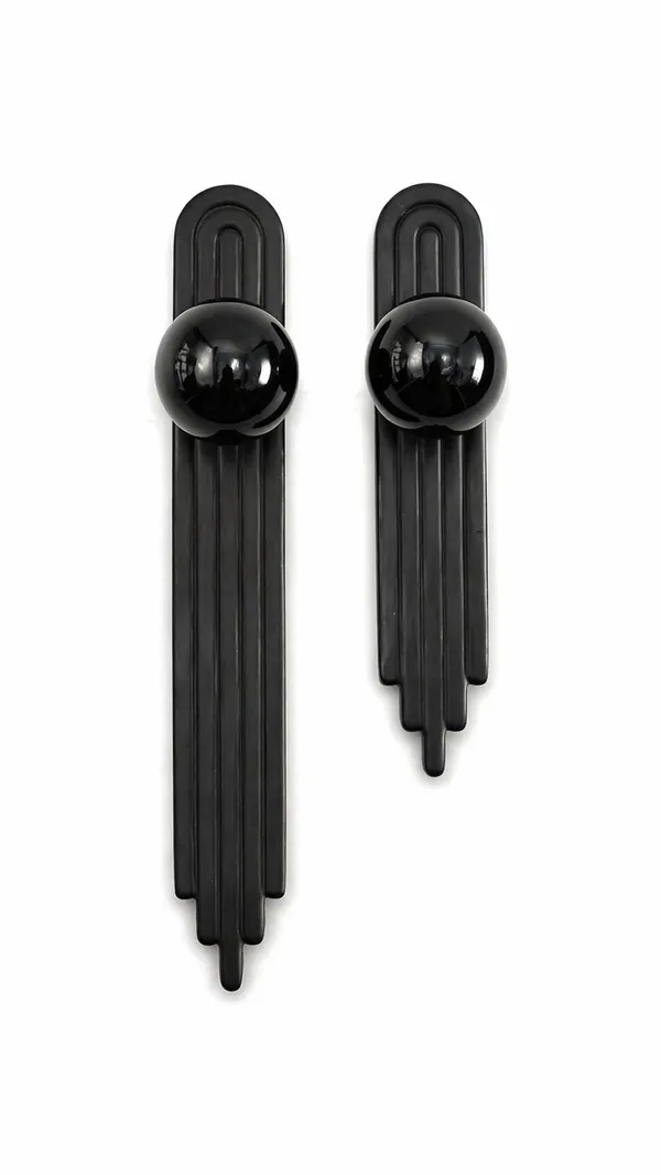Art_Deco_Door_And_Cabinet_Knob_With_Metal_Backplate,_Ball_Knob,_Elegant_Finish,_Easy_To_Install_(2,_Black,_4Inch)_(125_X_25)_MM