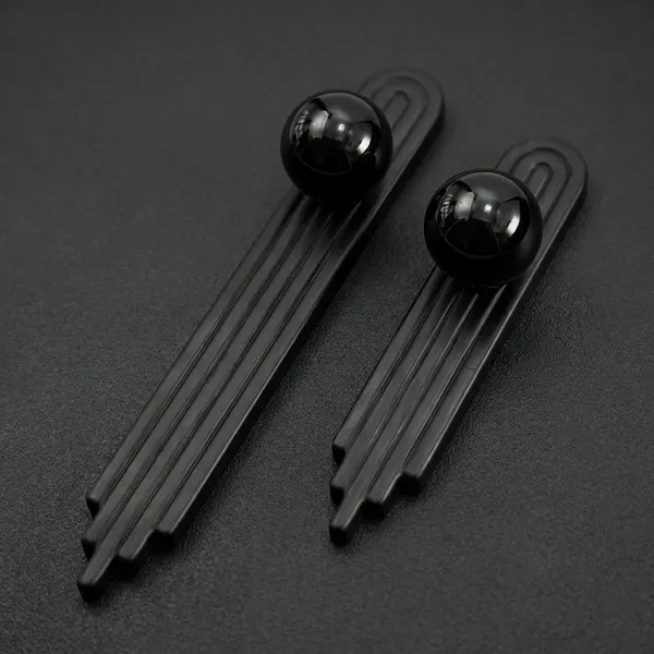 Art_Deco_Door_And_Cabinet_Knob_With_Metal_Backplate,_Ball_Knob,_Elegant_Finish,_Easy_To_Install_(2,_Black,_4Inch)_(125_X_25)_MM